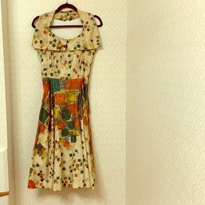 1950s Geometrical party dress.